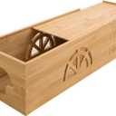 Bamboo Cable Management Box, Extra Large Cord Organizer Box, Power Strips Hider, Plug Strip Cord Box, Outlet Holder, Cords Concealer, Wires Covers, Desk & Floor Tidy Solution (Sliding lid)