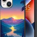 Compatible with iPhone 13 Case - Aesthetic Nature Forest River Sunset Slim Soft TPU Shockproof Protective Cover Case for Women Girls (Pattern-7)