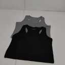 Porvike Sports Crop Tank Tops for Women Cropped Workout Tops Racerback Running Yoga Tanks Cotton Sleeveless Gym Shirts 3 Pack (Medium, Black/Grey/Emerald Green)