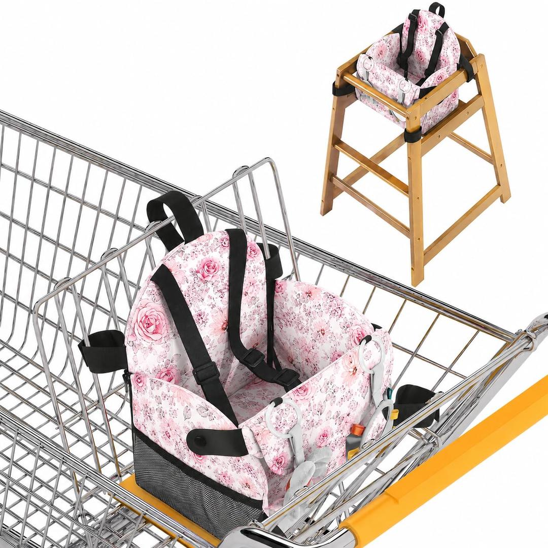 Shopping Cart Covers for Babies and Toddlers, Grocery Cart Cover (Flower) | Thickened Sponge, Portable Waterproof Cart Cover for Grocery Carts & Restaurant High Chairs