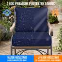 Outdoor Chair Cushions,Waterproof Pation Chair Cushions Set of 2,Patio Furniture Seat Cushion for Couch Sofa,UV & Fade Resistant Cushions with Hidden Zipper (Blue,24x24x4 Inch)