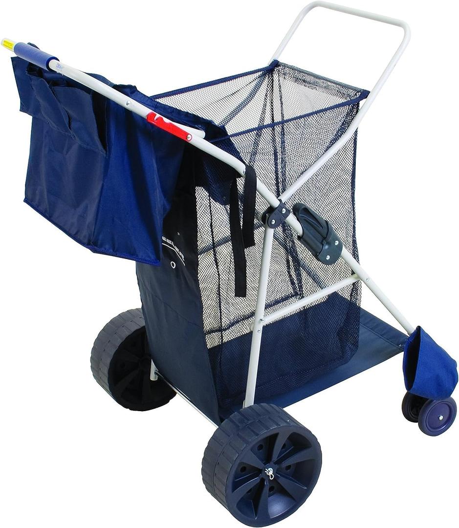 Rio Beach Wonder Wheeler Wide Beach Cart,  pecial Feature Compact, Heavy Duty, Style: Deluxe
