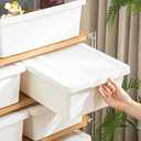 Yishyfier 15 Quart White Storage Bins with lids,Office stackable Plastic Boxes Set of 4,Garage organization Storage Box with handle for Organizing Snacks, Crafts, Legos, Tools,books (white, 4L)