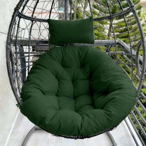 DANGHOOGY Outdoor Egg Chair Cushion, Waterproof Hanging Chair Cushion with Headrest Pillow, Egg Chair Replacement Cushion for Patio Furniture, U-Shaped Eggs Swing Cushion for Basket Chairs, Green