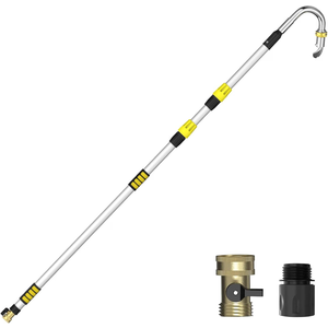 Gutter Cleaning Tools from The Ground, 12FT Reach Rain Cleaner with Bendable Wand and Quick Connect Adapter for Garden Hose