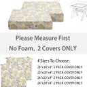 FUNHOME Outdoor Cushion Covers 22 x 20 x 4 inch,Set of 2,Replacement Seat Cushion Cover for Patio Furniture Chair,Water Resistant,Fade-Resistant Slipcover Only,No Insert(Yellow Flower)