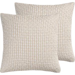 Levtex Home - Angelica - Euro Sham Set of Two - (26x26in.), No Insert -Sophisticated Lattice Pattern - Taupe