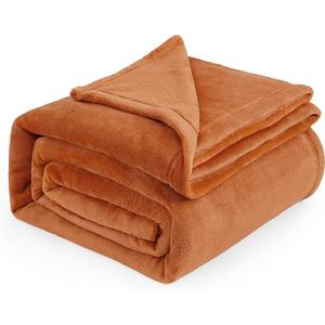 Bedsure GentleSoft Fleece Blankets Queen Size Mango - 280GSM Soft Lightweight Plush Cozy Blanket for Bed, Sofa, Couch, Travel, Camping