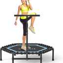 CLORIS 45'' Rebounder Trampoline for Adults - Max Load 450lbs, Trampoline with Adjustable Foam Handle Indoor/Outdoor Fitness Body Exercise (Blue)