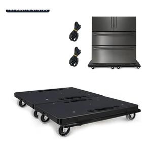 Furniture Dolly, Moving Dolly 4 Wheels Heavy Duty, 16in-11in 500lbs Capacity, Furniture Movers Dollys with Wheels, 4 Wheels Small Flat Dolly Cart, 2 Pack, Black, Grey Wheel 