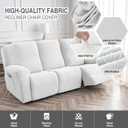 Gennia Waterproof Recliner Sofa Cover,Stretch Reclining Couch Covers with Pockets,Washable Lazy Boy Recliner Slipcovers,Leakproof Sofa Protector for Kids, Pets, Dog and Cat (1 Seat, Ivory-White)