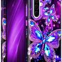 Miqala for Galaxy A36 5G/A56 5G Case,Glow in The Dark Three Layer Heavy Duty Shockproof Full Protection Hard Plastic Bumper+Soft Silicone Protective Case for Samsung Galaxy A36/A56 5G 2025,Purple (Amaranth Deep Purple)