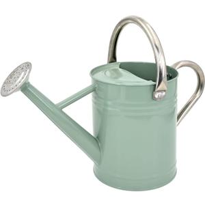 Lechloris Metal Watering Can for Outdoor Plants, Galvanized Steel Watering Can with Removable spout, 1 Gallon,Perfect Home & Garden Décor Cream Green
