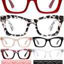CCVOO 2.25 Stylish Reading Glasses for Women, Stylish Eyeglasses, Blue Light Readers for Women, Cheaters, (A7 Runway Rouge)