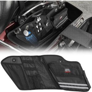 KEMIMOTO Motorcycle Saddlebag Organizers 2 Pack Compatible with Touring Models 2014-2024 2025 Street Glide Road King 2014-2023 Road Glide Black Saddle Bag Liners