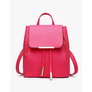Rucksack PU Leather Women Casual Backpack Fashion Shoulder Zipper Bags Black