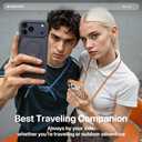 MAGEASY Compatible with iPhone 17 6.3" Case with Crossbody Strap - 16ft Drop Protection, Compatible with MagSafe | Roam M (Transparent)