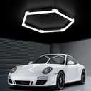 Garage Hexagon Lights, 42W 6500K Higher Brightness Hex Garage Lights, Plug and Play, Lightweight DIY Assembly Hexagonal Light for Car Detailing Auto Beauty Shop Decor