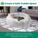 FurHaven 23" Calming Donut Dog Bed for Small Dogs & Cats, Round Plush Donut Design with Soft Filling for Snuggling Comfort, Removable Washable Cover, Small, Shaggy Faux Fur, Mist Gray