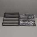 MEIQIHOME 4 Tier Expandable Spice Rack Organizer (11.4 to 22.8 Inch) Step Shelf Spice Storage Holder, for Kitchen Cabinet Countertop Cupboard Pantry, Metal, Black