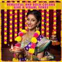Yunsailing 10 Pcs 5 ft Marigold Garland Day of The Dead Artificial Marigold Flowers Garland for Wedding Indian Diwali Decoration, Dia De Los Muertos Decoration (Yellow and Purple)