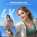 4K Mini Body Camera with 64GB Card, Thumb Action Camera Magnetic Mount 1.47" Screen, Wearable POV Camera for TikTok YouTube Vlogging Motorcycle Security