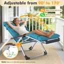 Slendor Oversized Zero Gravity Chairs XXL, 33IN Padded Zero Gravity Lounge Chair, Folding Reclining Patio Chair Lawn Recliner w/Aluminum Alloy Lock, Headrest, Cup Holder, Support 500lbs, Light Blue