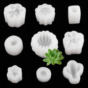 9 Pack Succulent Silicone Mold, 3D Cactus Resin Mold, Silicone Candle Molds for Candle Making, Soap Molds, Fondant Cake Decoration