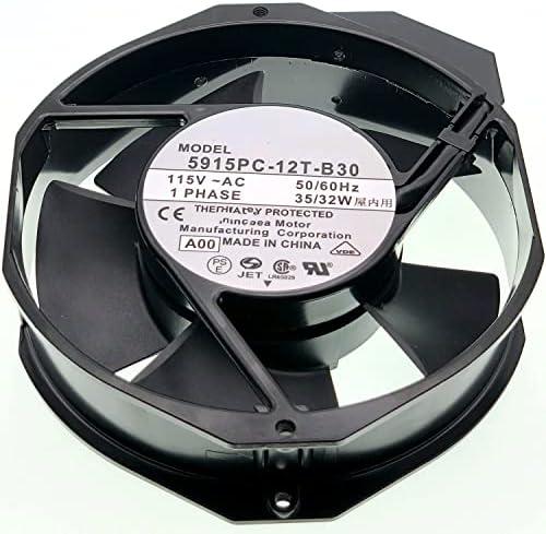5915PC-12T-B30 115V Cooling Fan, 35/32W 172×150×38MM Metal high Temperature Resistant Fan Enclosure Power Fan 50/60Hz