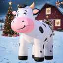 DomKom 6.5FT Cow Inflatables Christmas Spring, Farm Ranch Blow up Animals Cute Dairy Cattle, Decorations Outdoor Yard Built-in LED Lights Big Large Highland Highlander Decor Party Lawn Holiday Outside