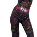 Dreamgirl Adult 70s Disco Costume for Women, Disco Jumpsuit, Disco Doll Halloween Costume (X-Large, Black)