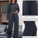 Womens Wide Leg Sweatpants High Waisted Lounge Pants with Drawstring Casual Athletic Yoga Workout Pants No Pockets (Gray, M)