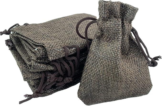 Palmhomee Pack of 20 Burlap Gift Bags with Drawstring Linen Jewelry Pouches Wedding Hessian Jute Bags for Birthday Treat Pouches Party Wedding Favors Gift(4x5.6 Inch, Mixed Colors)