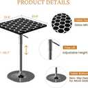 HOMEMORE Bar Table LED Bar Chairs Pub Table LED Lights Cocktail Table Glowing Desktop for Bar Living Room Family Gathering Party Outdoor Games, 23.6*23.6*35.4in
