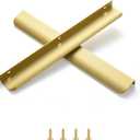 Satanga Edge Finger Pulls for cabinets Kitchen Concealed Drawer Pull Aluminum Hidden Door Long Handles for Home Pack of 5 Modern Matte Brass 11.81 inch Overall Length Easy Installation