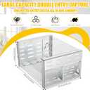 Humane Rodent Trap for Indoor & Outdoor Use - Automatic Multi-Catch Metal Cage with Dual One-Way Doors, Reusable Safe Trap for Mice, Chipmunks & Small Animals
