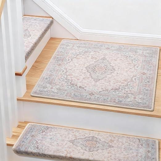 Brakki Bullnose Stair Treads for Wooden Steps, Non Slip Landing Mat, 1pc