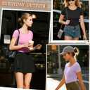 3 Pack Women's Short Sleeve Dance Leotards Crew Neck Loose Ballet Costumes Classic Basic Tops Adult Bodysuits (M)