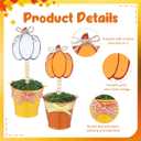 3 Pcs Fall Thanksgiving Pumpkin Mini Potted Wooden Sign Set Pumpkin Plant Pot Tabletop Centerpiece Tiered Tray Decor for Home Gifts Bathroom Shelf Harvest Office Desk Plant Decor