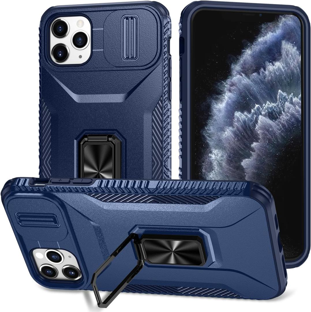 Magnetic Case for iPhone 11 Pro Max, Phone Case iPhone 11 Pro Max,iPhone 11 Pro Max Case with Camera Cover & Kickstand Military Grade Shockproof Cover for iPhone 11 Pro Max Blue