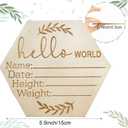 Handmade Welcome Baby Essentials for Nursery, Birth Announcement Sign for Hospital, Wooden Newborn Name Sign Gift Decor