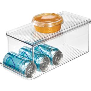 iDesign Soda Can Organizer with Lid for Pantry or Refrigerator - Clear - Made in USA
