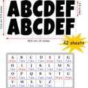 Bemeol 42 Sheets 504 Pieces Letter Stickers Bulletin Board Letters 2.5 Inch Self Adhesive Alphabet Sticker Letters for Poster Board Classroom Crafts Home Decor(Black)