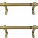 Decopolitan 1" Twist Knob Curtain Rod Pair, 12 to 20 Inches, Light Gold