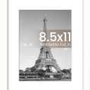 upsimples 8.5 By 11 Picture Frame, Display Pictures 6x8 with Mat or 8.5 x 11 Without, Wall Hanging Photo Frames, White, 1 Pack