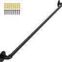 OUSHENG Stair Railing Indoor Hand Rails for Outdoor Steps, Industrial Pipe Handrail Metal Iron Handle Support for Wall Mount Staircase Porch, Vintage Farmhouse Style, 4ft