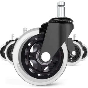 ELABEST Industrial Chair Caster, 5 Count, 50 lbs Load Capacity, Stem Mount, Stem Type, Roller-Blade Style Design, Multi-Surface, Rubber