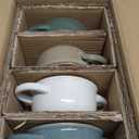 MONITO Ceramic Salad Bowl with Handles, 16 oz French Onion Soup Bowls, Ceramic Soup Bowls for Cereal, Pasta, Chilli, Beef Stew, Stackable Serving Bowl Set of 4 (16 OZ)