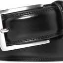 Mens Genuine Leather Dress Belt for Men, Handmade, 100% Cow Leather, Classic Casual and Business Belt Prong Buckle(1015/ Black/ 38)