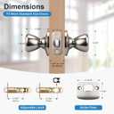 KNOBWELL 5 Pack Passage Door Knobs Brushed Nickel, Round Interior Door Knobs for Closet and Hallway, Satin Nickel Indoor Door Knob Keyless, Silver Door Knob with Lock, Tulip Design